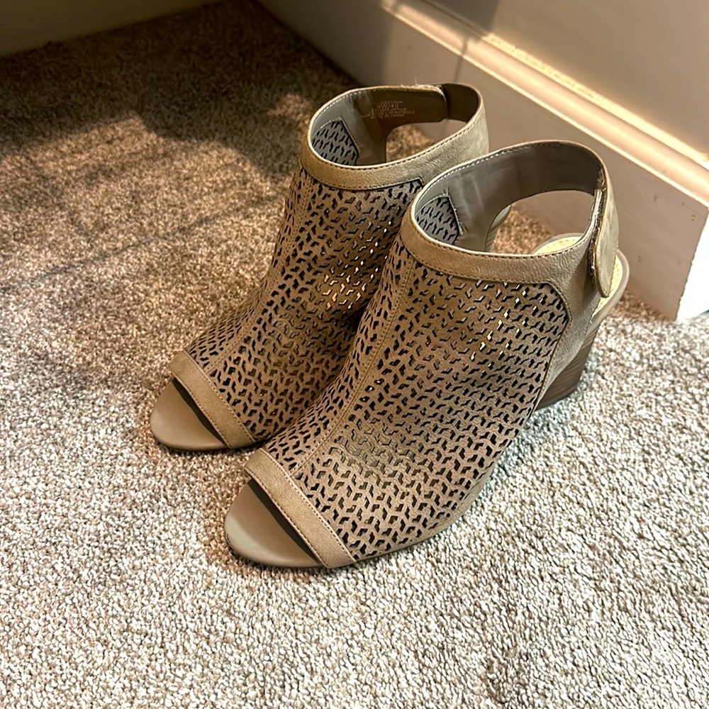 Vince Camuto Beige Wedge Sandal